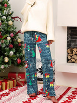 Christmas Straight Leg Pants Dusty Blue 4f80151a-4ef6-440f-8fcf-fbd9a19b3a38-Max Trendsi