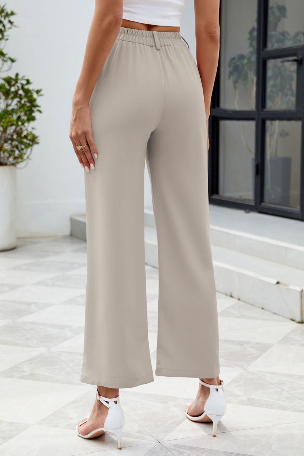 Pocketed High Waist Pants 503502e4-f41f-4350-a47c-5a6641793673-Max Trendsi
