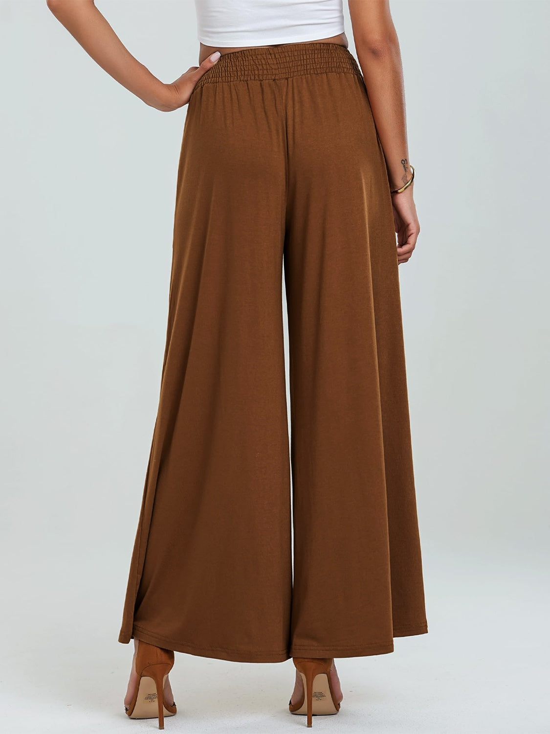 Pocketed Elastic Waist Wide Leg Pants 50d880c9-c52e-40ec-b56f-c7cf33f6e5db-Max Trendsi