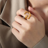 18K Gold-Plated Irregular Open Ring Gold 7 50f2a739-6e77-418c-a144-b086597c7af9-Max Trendsi