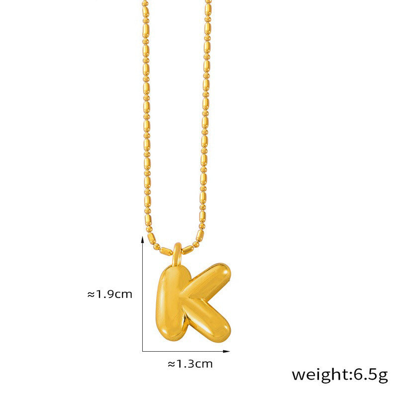 18K gold simple and elegant 26 letters design light luxury style necklace 510266ed-d507-4f2c-8109-a8a27cb6211d Artshiney