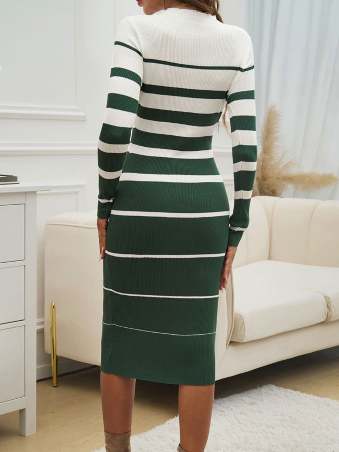 Devine Color Block Round Neck Long Sleeve Midi Dress 518e61bc-4ba0-4c23-9a8f-e77aa1081ad7-Max Glownestbest