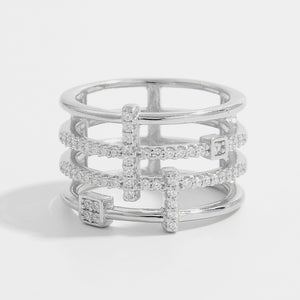 925 Sterling Silver Inlaid Zircon Ring 51d73ca6-d4a7-4370-be59-91cf4fdef81a-Max Trendsi