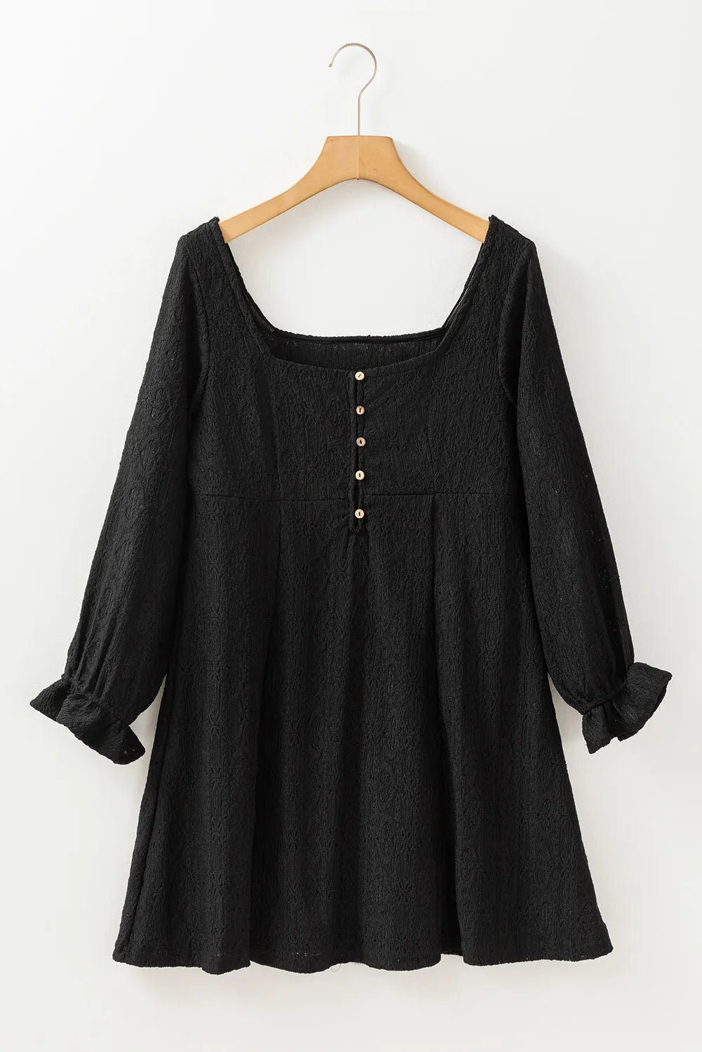 Textured Square Neck Mini Dress 522d7788-f1a6-4f54-be75-bb068a5e6b02-Max Glownestbest