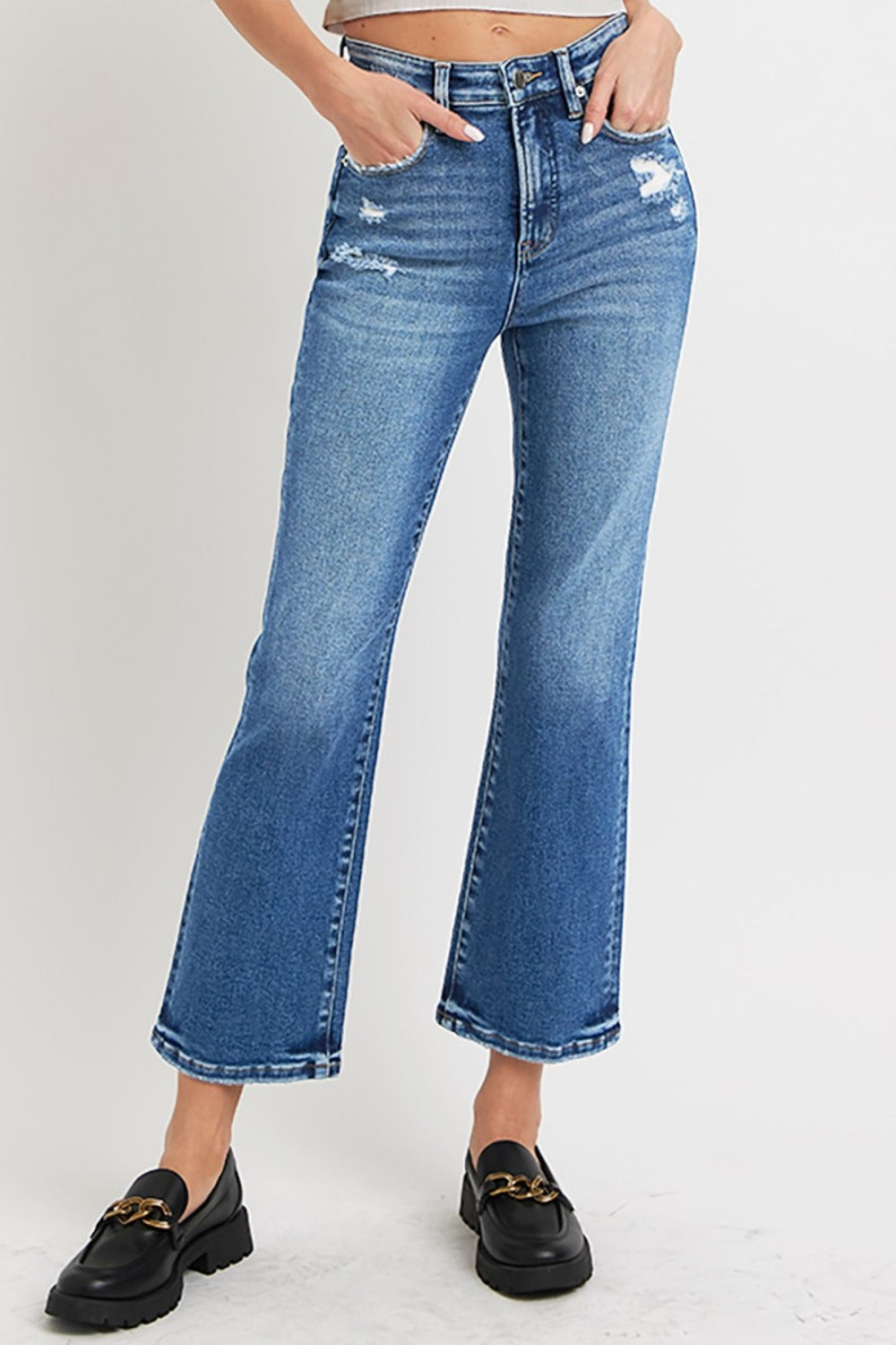 RISEN Full Size Tummy Control High Rise Crop Bootcut Jeans Dark 5255ca3d-3c0e-41ec-9b87-10a83bb27802-Max Trendsi