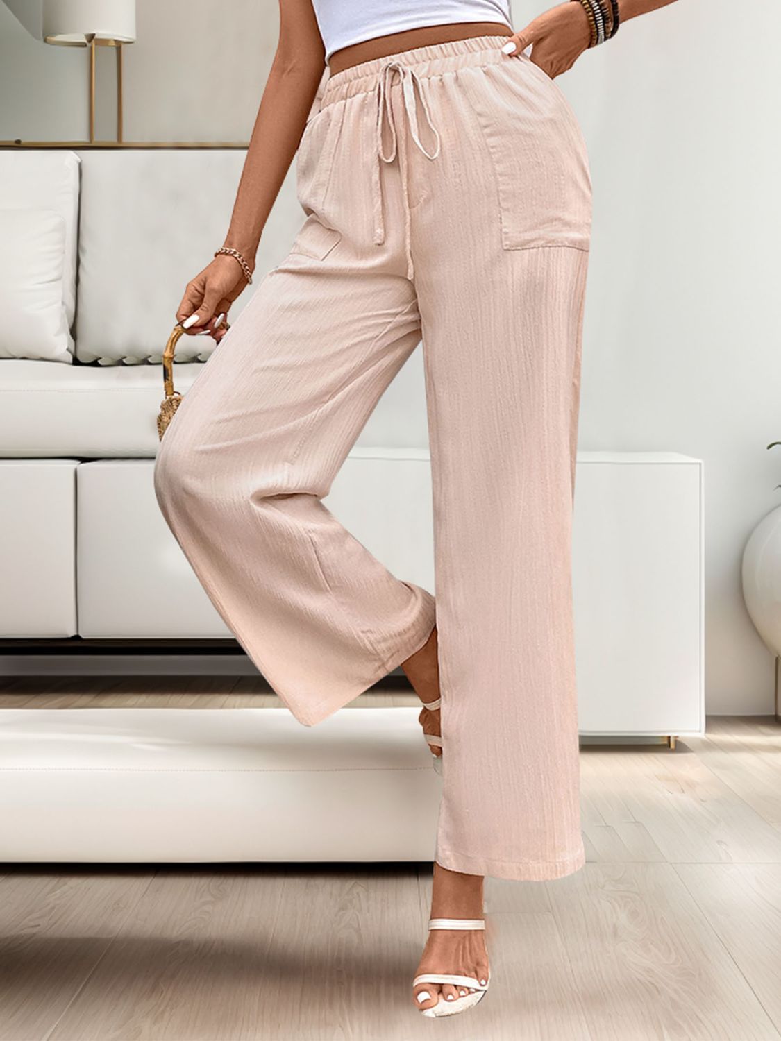 Perfee Tied Wide Leg Pants with Pockets 52566299-7262-43f5-9aa5-30a1a78bcd91-Max Trendsi