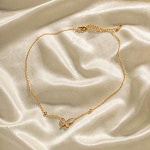 18K Gold Exquisite Fashion Butterfly Inlaid Diamond Design Versatile Necklace 5275e7ca-95d7-477f-9596-80838824d09c Artshiney