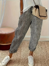 Striped Pants with Pockets Black 52a0351f-2c54-4743-a334-a3630129116e-Max Trendsi