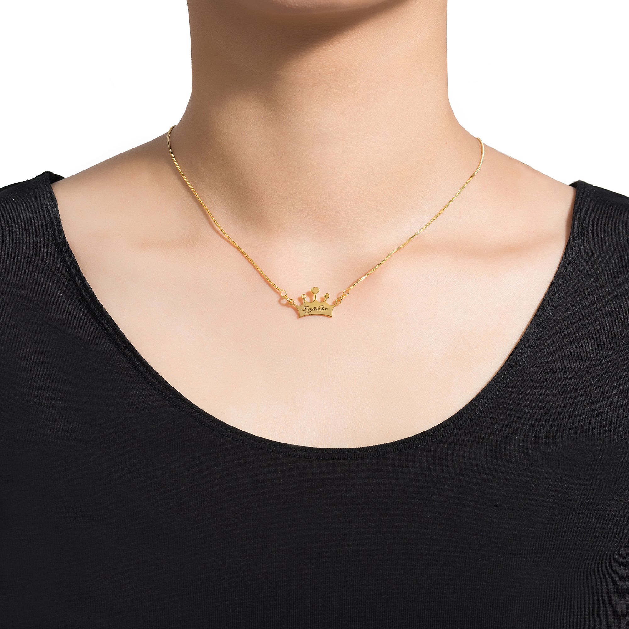 Noble Crown Lettering Custom Name Necklace 52c6f4c6-9b41-4b85-9345-9465ef10e266 Artshiney