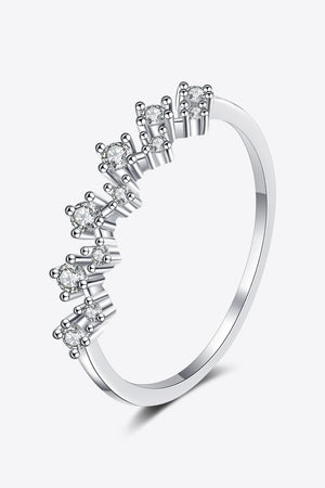 Moissanite Rhodium-Plated Half-Eternity Ring 5318750e88c047558e15dc74ac2c6bfb-Max Trendsi