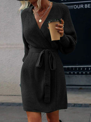 Open Front Lantern Sleeve Tied Cardigan 5441c2942e37401a867b48f565346605-Max Glownestbest