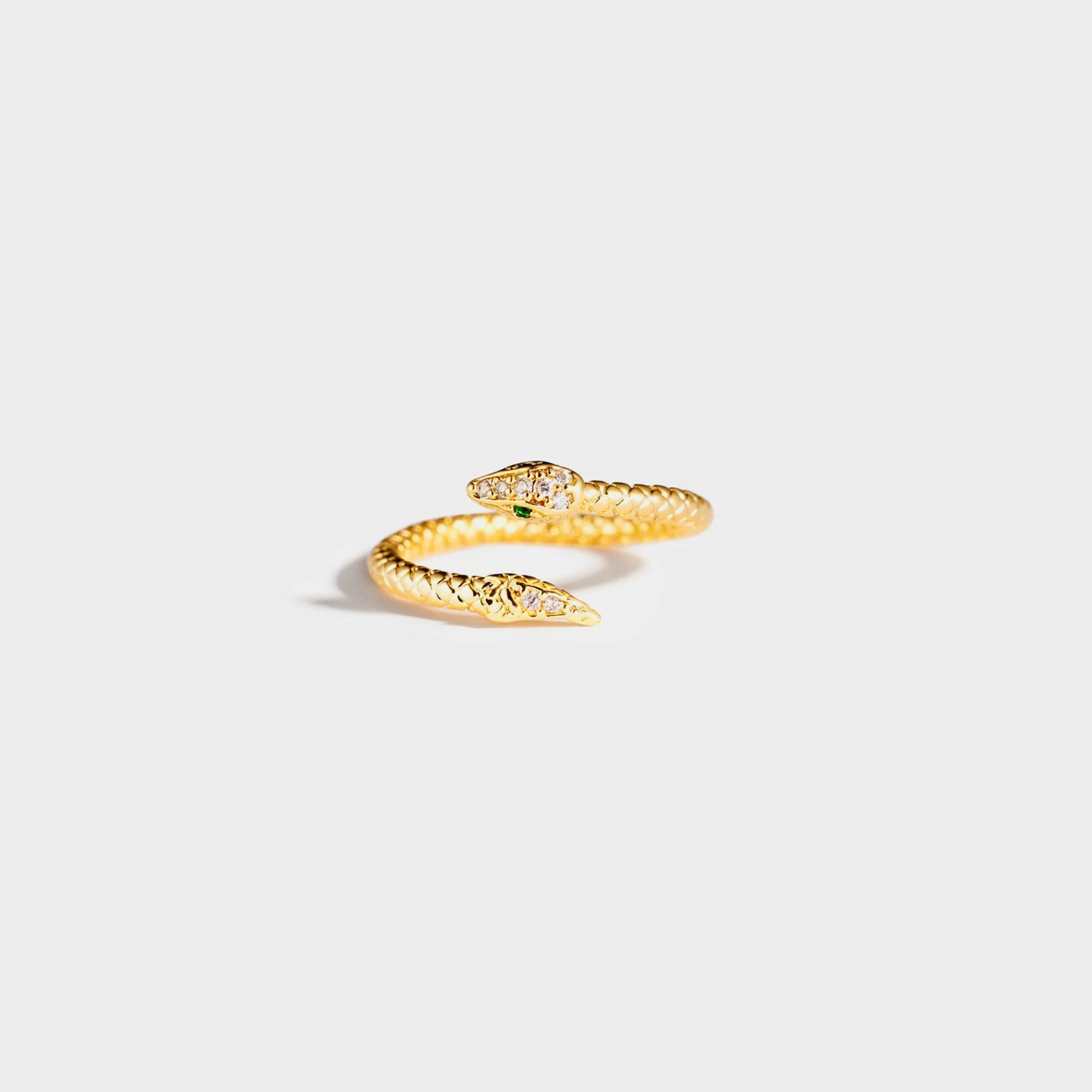Snake Shape 18K Gold-Plated Bypass Ring Gold One Size 54c4a876-d297-4f9b-9c74-b0b2b8a7b8c6-Max Trendsi