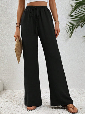Wide Leg Drawstring Pants Black 5502d87e-07ac-44aa-b739-914471cb4e12-Max Trendsi