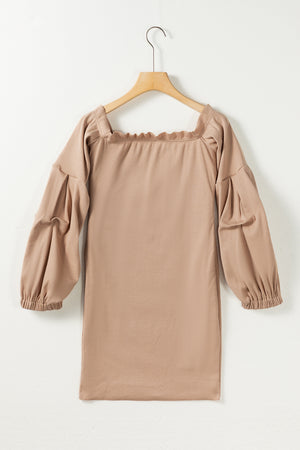 Ruched Off Shoulder Long Sleeve Dress 5543256580144b4a87c47dbcb0e0dd9e-Max Glownestbest