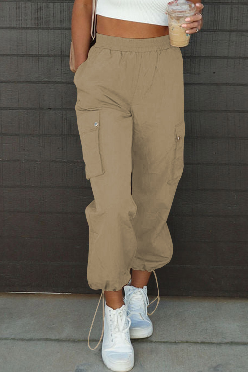 Drawstring Elastic Waist Pants with Pockets Tan 559945e0-4da3-435b-bd44-65a39cd665d0-Max Trendsi