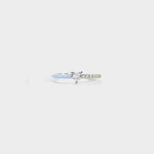 Heart Shape Inlaid Zircon Enamel Ring Light Blue 559948f9-d9f4-4ab6-89ce-7c935e15eea7-Max Trendsi