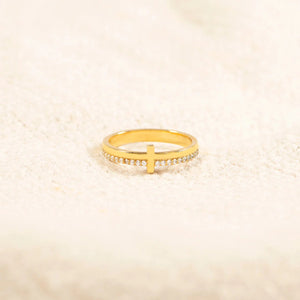 Zircon 925 Sterling Silver Cross Ring 55d34ff6-7497-475c-8fcb-82bee872d7b4-Max Trendsi