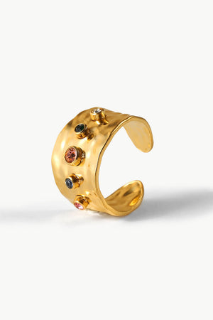 18K Gold-Plated Zircon Ring 55df99e18413424694d5c28ece455fc0-Max Trendsi