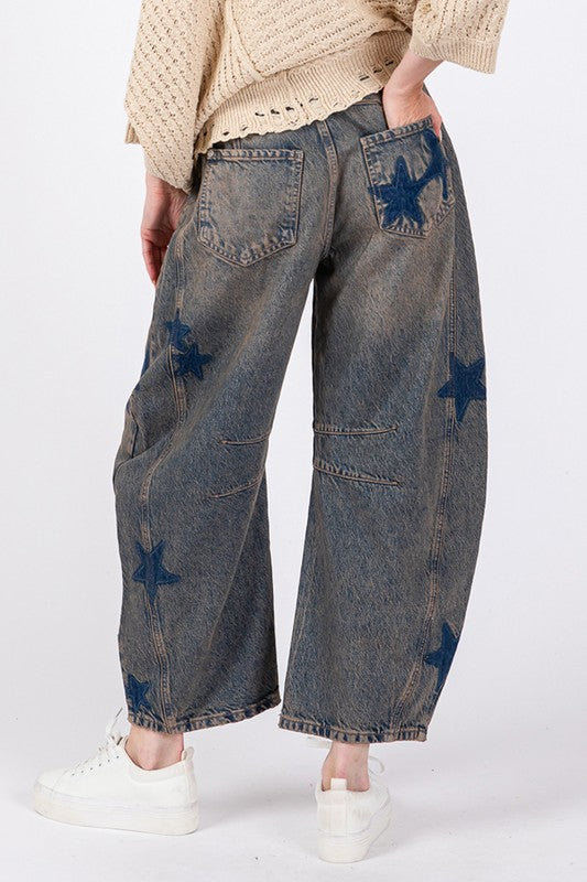 SAGE + FIG Star Wide Leg Jeans with Pockets 5613c887-6af1-4265-abc8-cf8ce46ae718-Max Trendsi