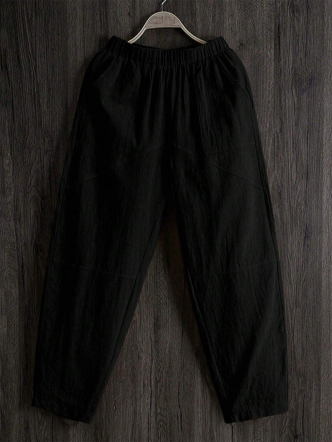 Elastic Waist Pants with Pockets 567492ca-33c2-4119-ab25-820b4e108bac-Max Trendsi