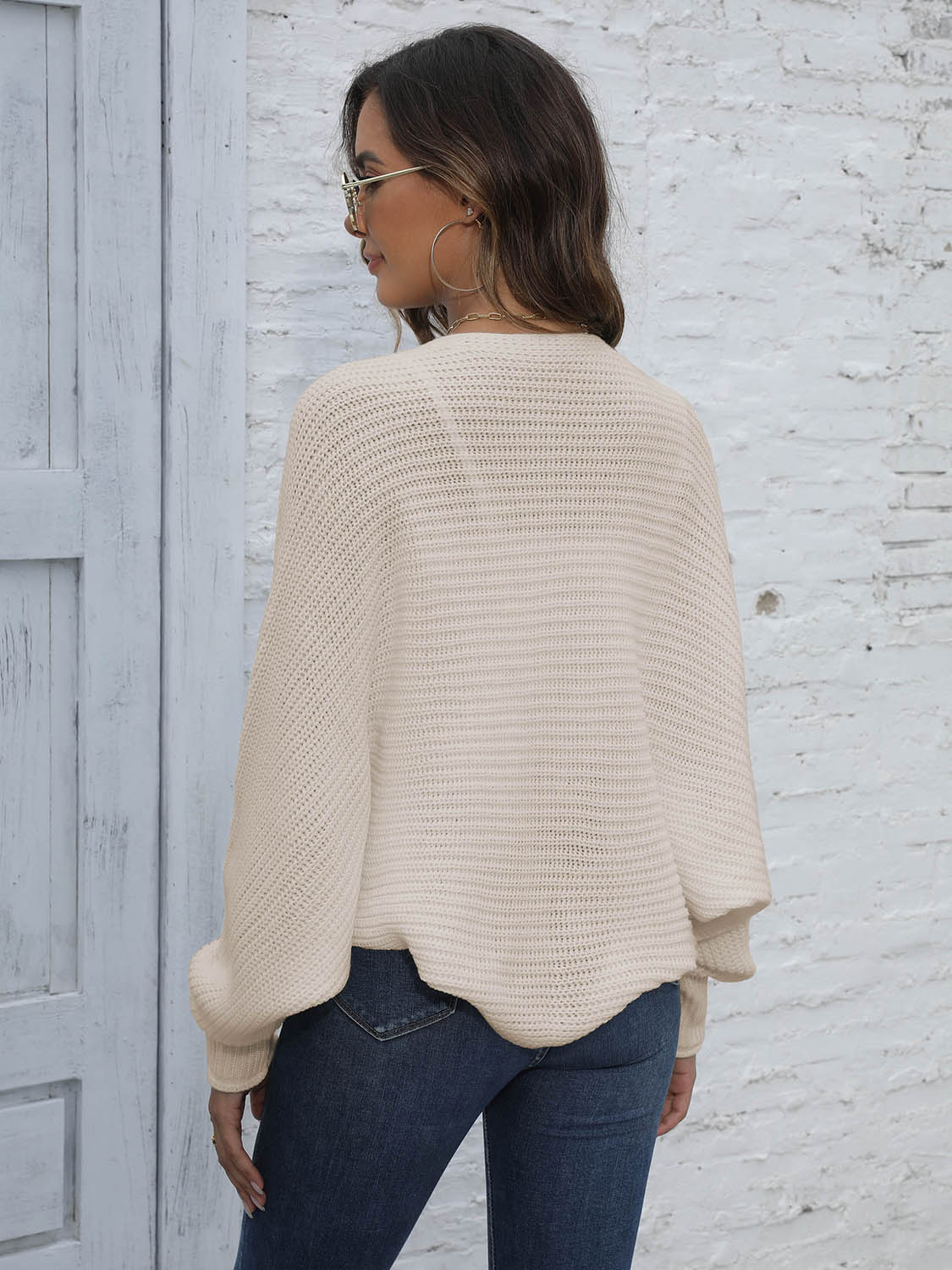 Bat Sleeve Open Front Short Cardigan 574187e4948948e787ca38394c79771d-Max Glownestbest