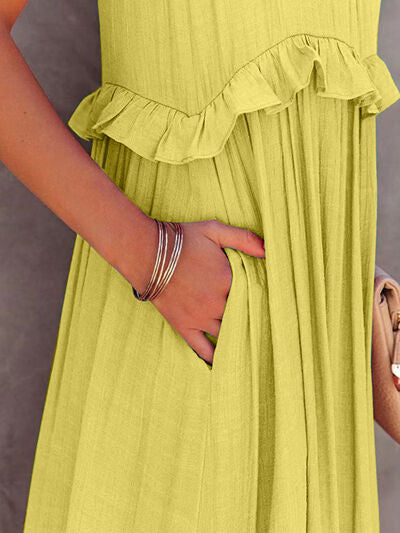 Ruffled Sleeveless Tiered Maxi Dress with Pockets 57447894-036a-487c-8f93-3de5e377d930-Min Glownestbest