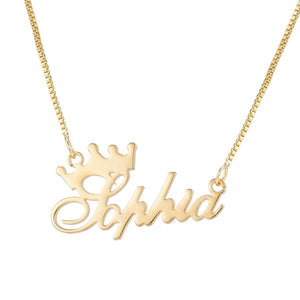 Exquisite Crown Custom Name Necklace 5768ab94-1c56-4561-a472-490e60a57e99 Artshiney