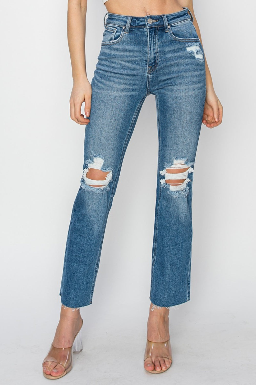 RISEN High Rise Distressed Ankle Jeans Medium 577fc99d-352e-4fad-acd9-90ef8bd1b86a-Max Trendsi