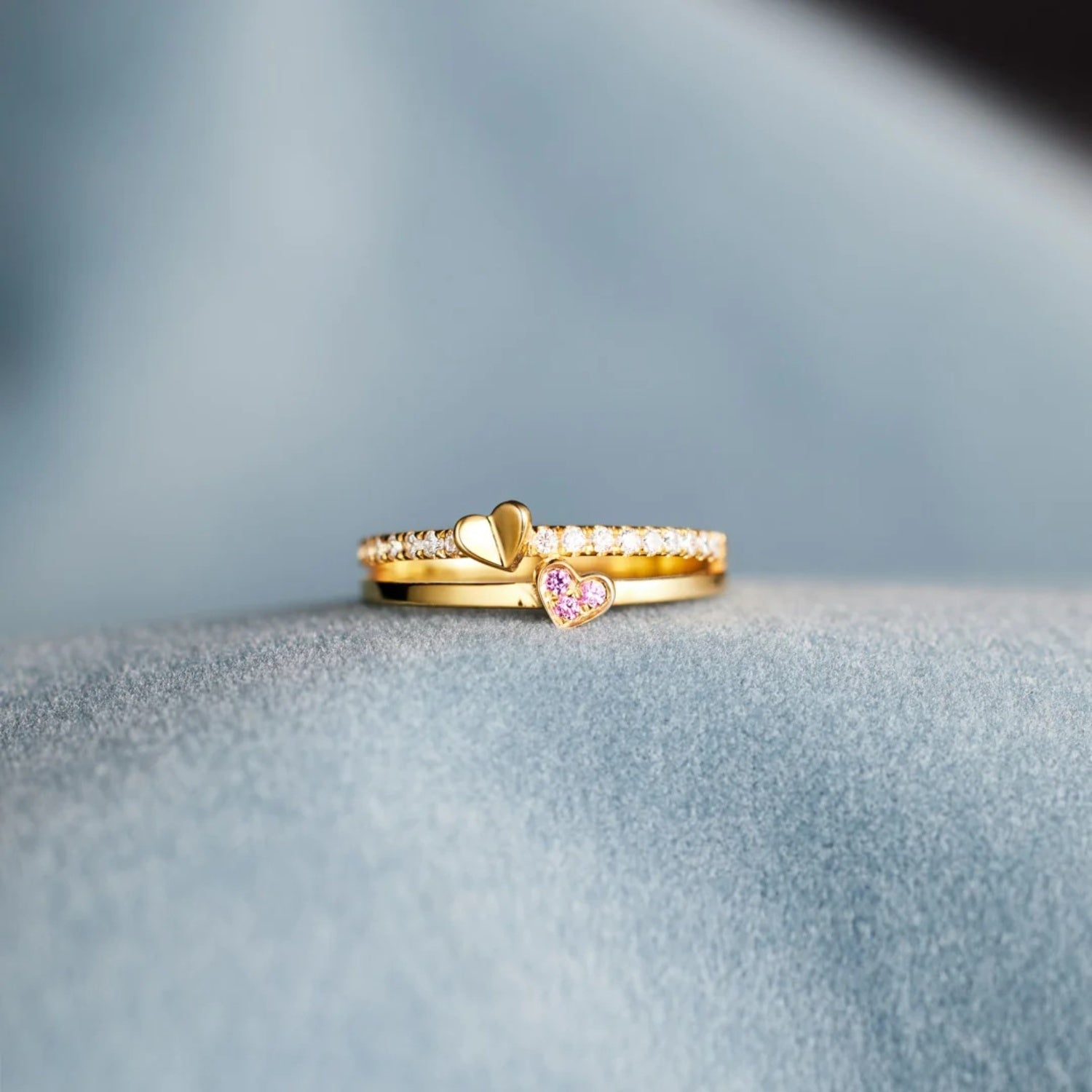 18K Gold-Plated 925 Sterling Silver Double-Layered Ring 57f04cd1-44de-40f4-a50e-d14da3f6bc4d-Max Trendsi