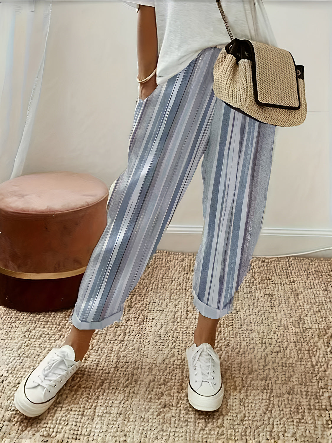 Striped Pants with Pockets Light Blue 58376a23-97bc-4e20-8698-456b9c57cc93-Max Trendsi