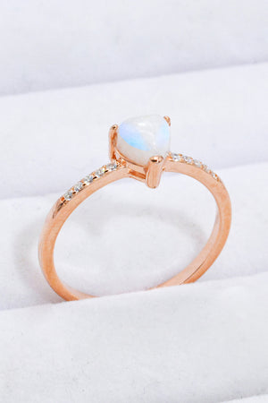 Natural Moonstone Heart 18K Rose Gold-Plated Ring 5844f1bad51546458d0e46abde28a6e3-Max Trendsi