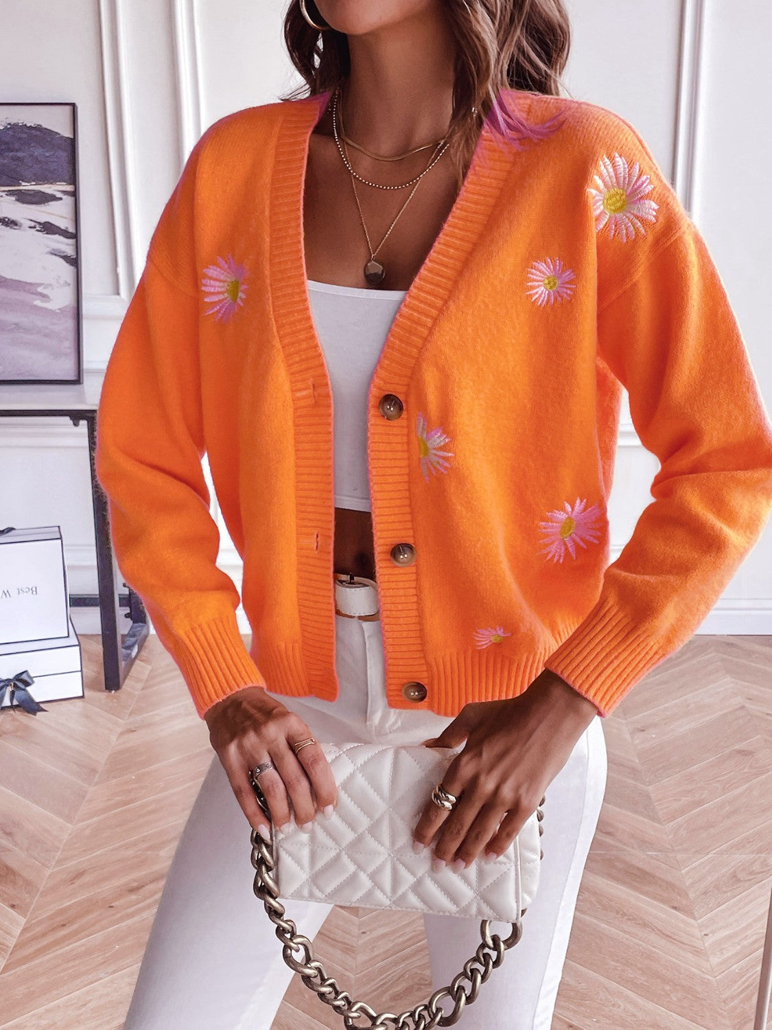 Glownestbest® | Floral Button Up Cardigan 58983b053267498fba4a8504f2931e56-Max Glownestbest