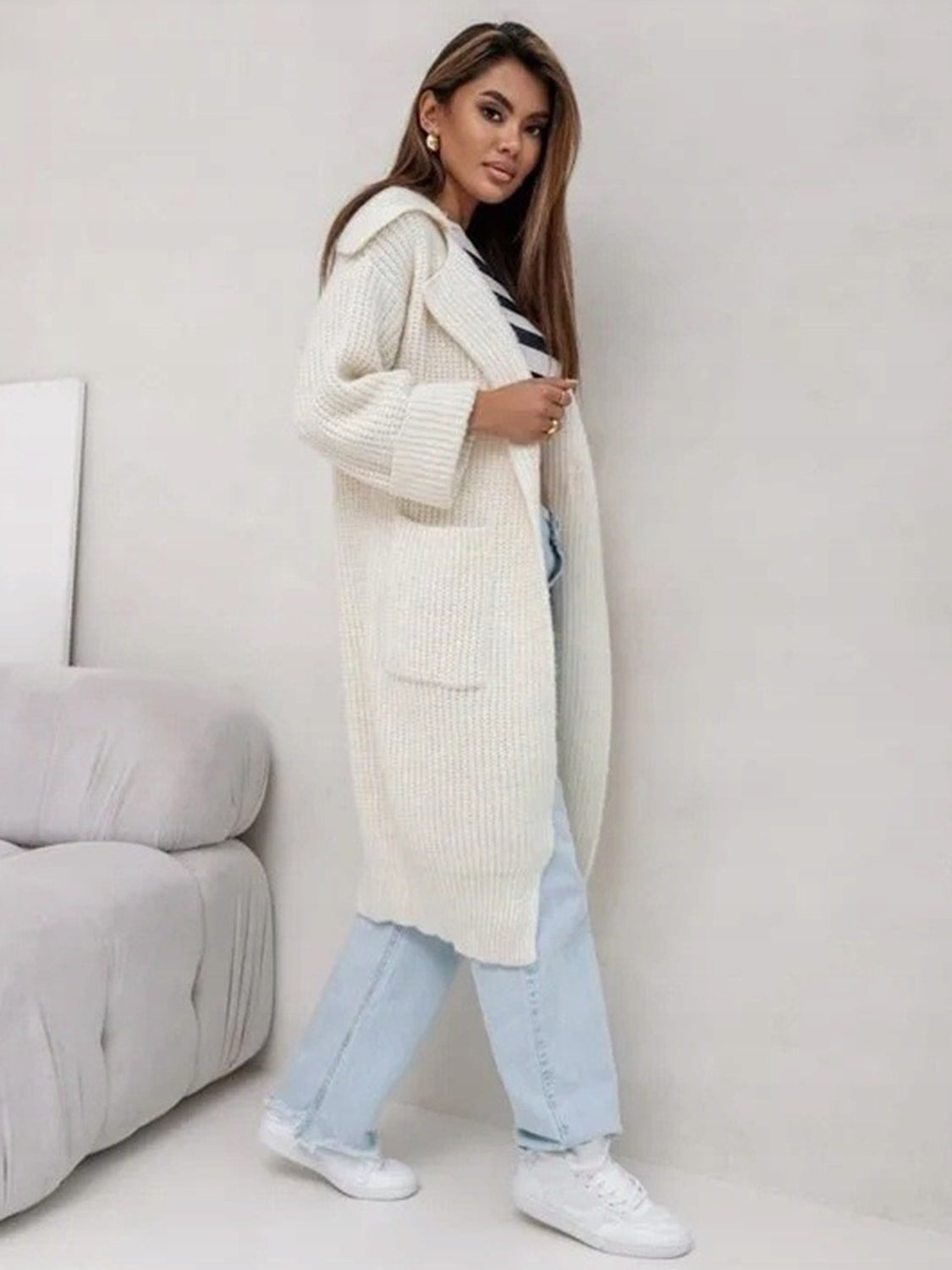 Pocketed Collared Neck Dropped Shoulder Cardigan 594d04ee-aea8-487c-8bba-4345ee8a148d-Max Glownestbest