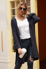 Open Front Long Sleeve Cardigan Dark Gray 5a1f751d-b30d-4552-989d-c2f57d462fa3-Max Glownestbest