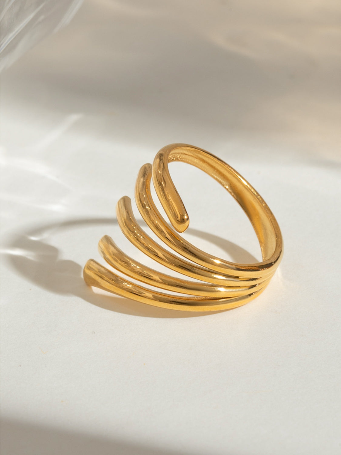 18K Gold-Plated Stainless Steel Irregular Lines Open Ring 5a4ec879-60d5-4c5c-aea6-bc850811d993-Max Trendsi