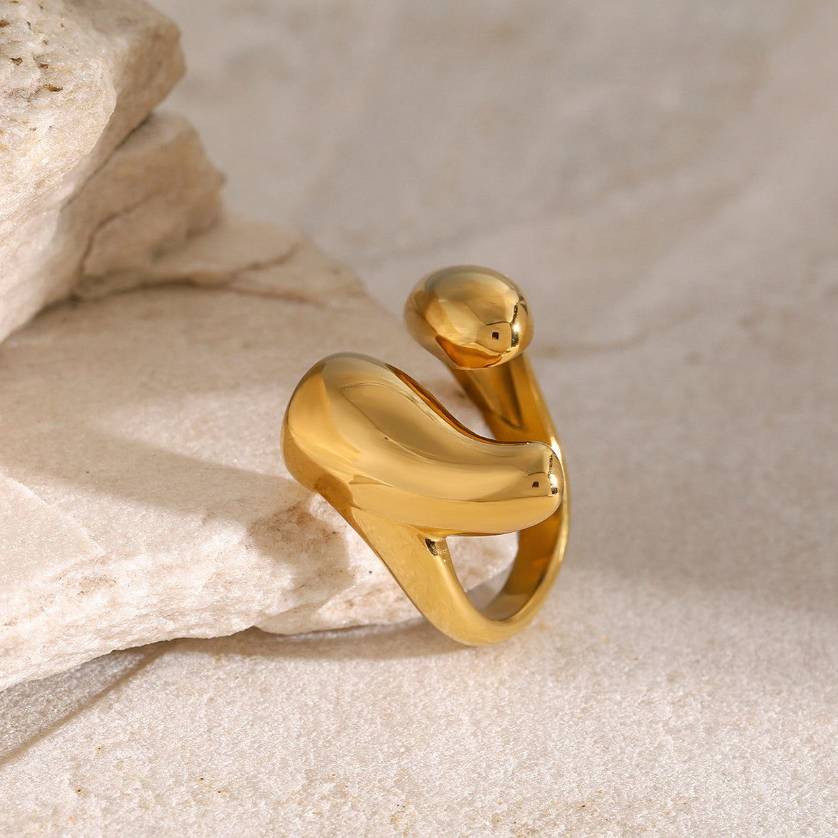 18K Gold-Plated Stainless Steel Open Ring 5aae1fe6-b15f-4b65-a4aa-c7f8217eab9d-Max Trendsi