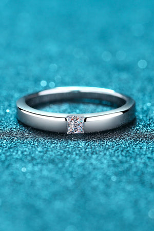 Inlaid Moissanite Rhodium-Plated Ring 5b9d83cee7794be59e2cab338420e84c-Max Trendsi