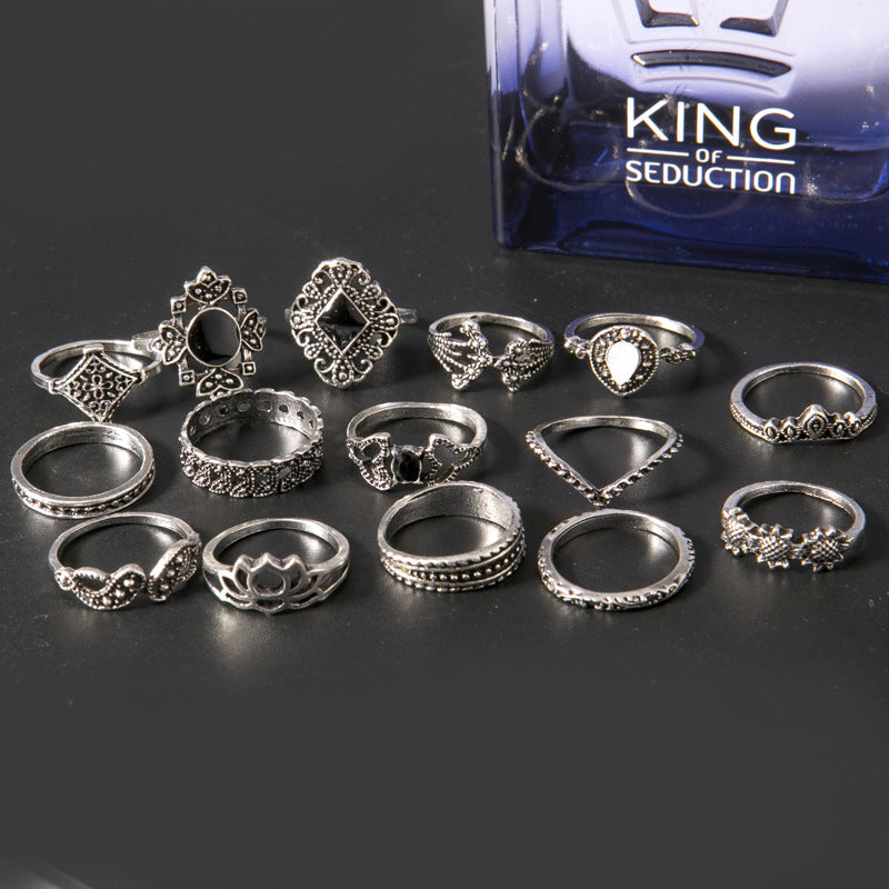 15 Piece Alloy Vintage Ring Set 5bd8e6c0-0f0d-47bb-bfb5-754e01b5915d-Max Trendsi