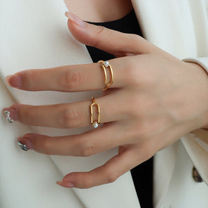 Synthetic Pearl Titanium Steel Ring 5c9abf6c-3da4-40a4-b43b-53e79c488a2a-Max Trendsi