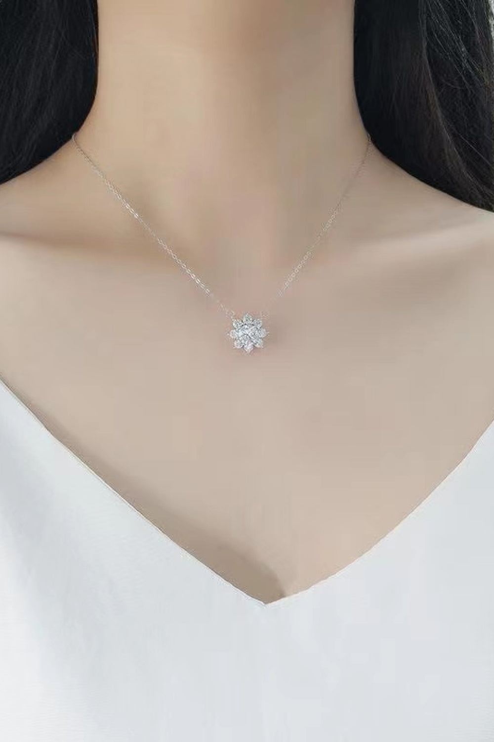 1 Carat Moissanite Floral Pendant Necklace 5ca9200796e74f5bb9237b8c011f451f-Max Trendsi