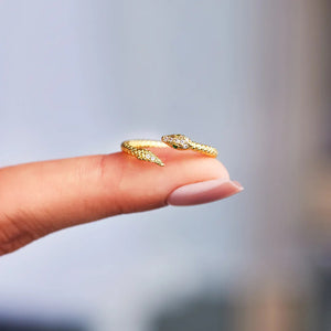 Snake Shape 18K Gold-Plated Bypass Ring 5cdcaea5-9566-4cba-9c62-245ba39373d7-Max Trendsi