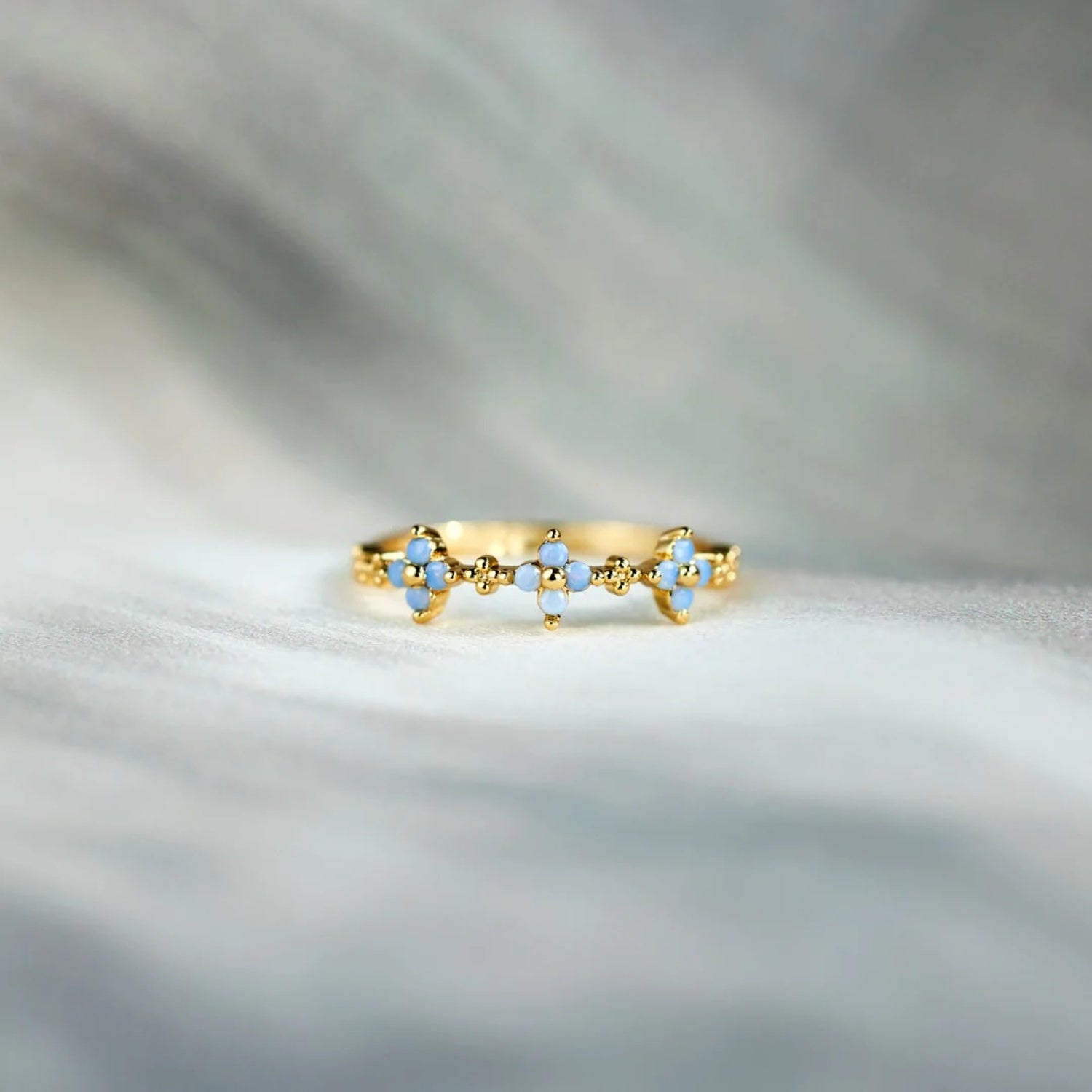 925 Sterling Silver Inlaid Zircon Flower Ring 5cecdc9f-dcbf-4dd8-afa7-e94fbebb29bf-Max Trendsi