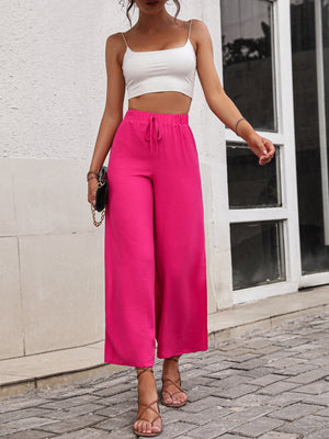 Honey High Waist Slit Wide Leg Pants 5d8b737ab9f14cfcb6ced7bf5b297550-Max Trendsi