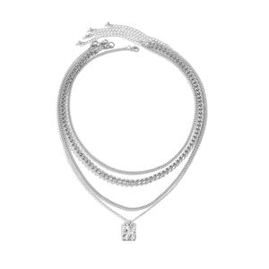 18K Gold Fashion Personality Square Pendant Design Hip Hop Necklace Silver 5d9058b0-6dc8-429c-8eaf-9c30bae8bd81 Artshiney