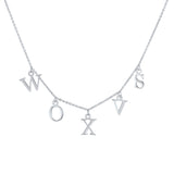 Handmade Multiple Single Letter Customizable Necklace Silver 5dd49b4b-67d3-4caa-989d-ad1182802308 Artshiney