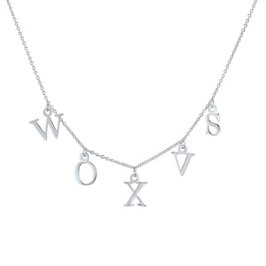 Handmade Multiple Single Letter Customizable Necklace Silver 5dd49b4b-67d3-4caa-989d-ad1182802308 Artshiney