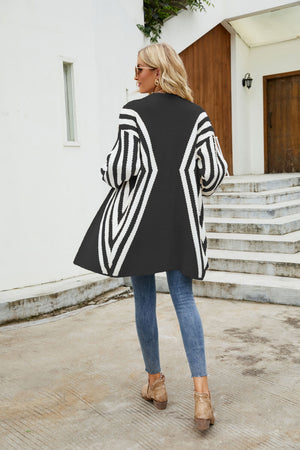 Glownestbest® | Woven Right Two-Tone Open Front Fuzzy Longline Cardigan 5e0880b17d4c476898f52752b5df7a34-Max Glownestbest