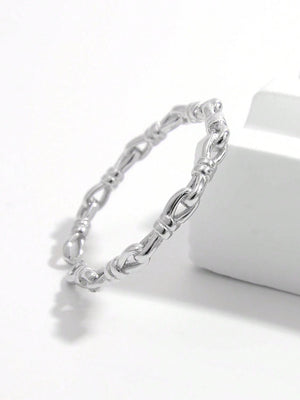 925 Sterling Silver Knot Shape Open Ring 5e62f2ad-8f03-40e0-9ead-ba890453e8b2-Max Trendsi