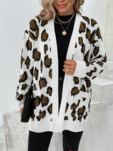 Leopard Open Front Dropped Shoulder Cardigan White 5edc9db4-689b-4b1c-bc93-c290802c0dd2-Max Glownestbest