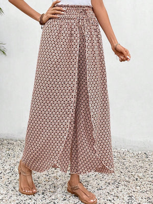 Tied Printed Wide Leg Pants 5f2b0327-9234-4ef7-ae3d-62197873cacd-Max Trendsi